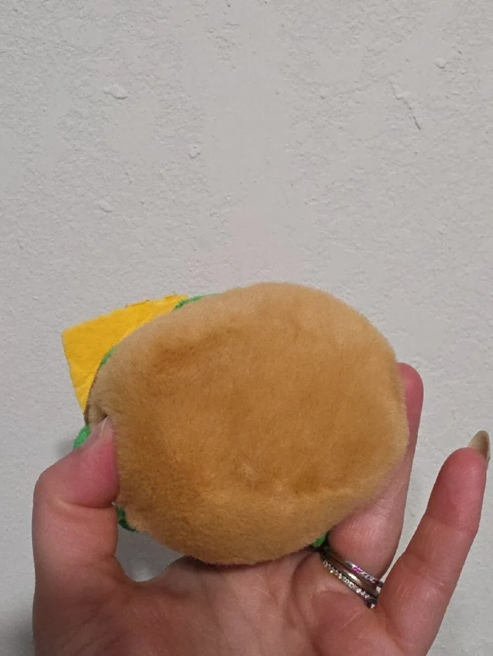 Hello Kitty Plush Burger Keychain - Brown, Red & Green